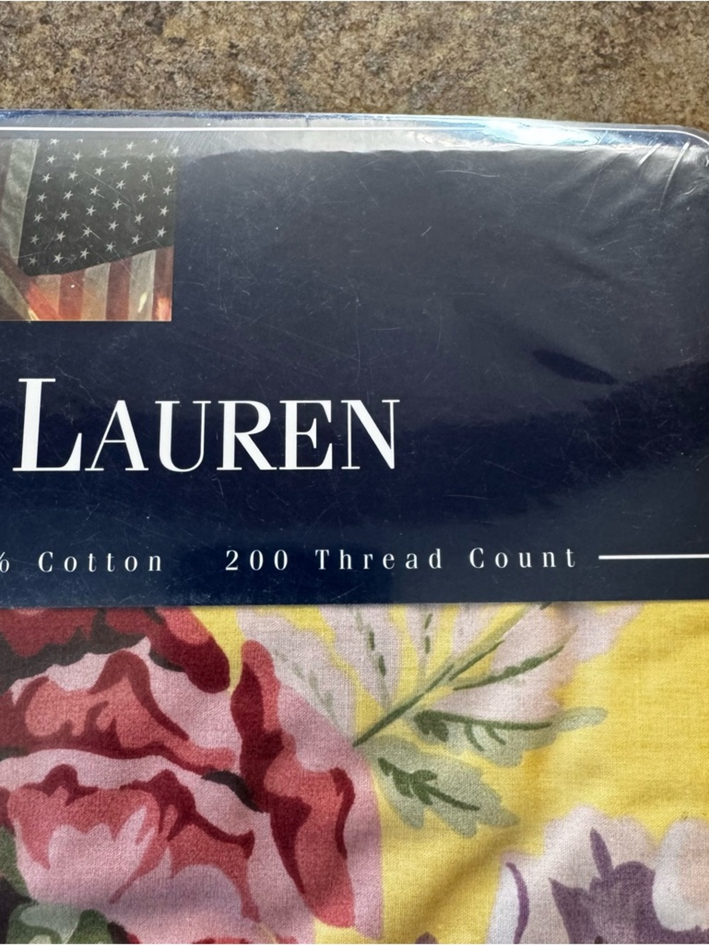 Vint NIP Ralph Lauren 100% Cotton Twin Flat Sheet Brooke Floral Yellow - Picture 3 of 9